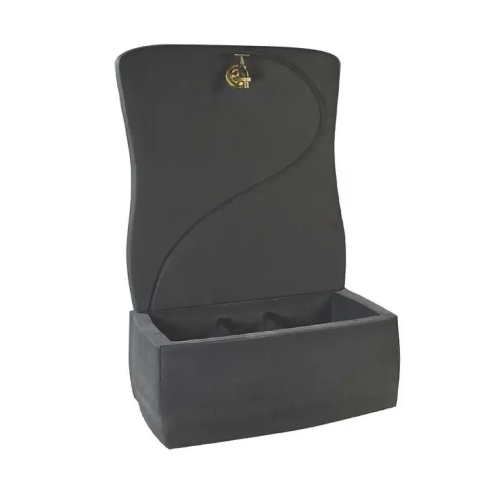Fontaine murale en pierre reconstituée coloris anthracite Hairie Grandon - 100 cm