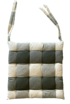 Galette de chaise carrée en coton kaki Big-Celestin - 40 x 40 cm