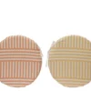 Galette de chaise ronde en polyester à rayures - Ø 38 x H 4 cm