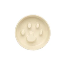 Gamelle anti-glouton pour chien coloris beige clair en grès Scruffs – 20 x 20 x 6 cm