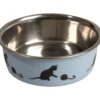 Gamelle pour chat en inox bleue Flamingo Bella - 10 cm
