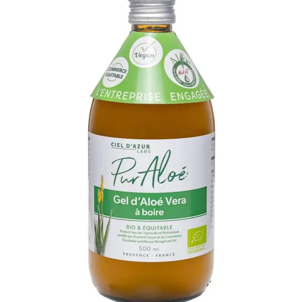Gel à boire bio à l’aloe vera en bouteille de 500 ml