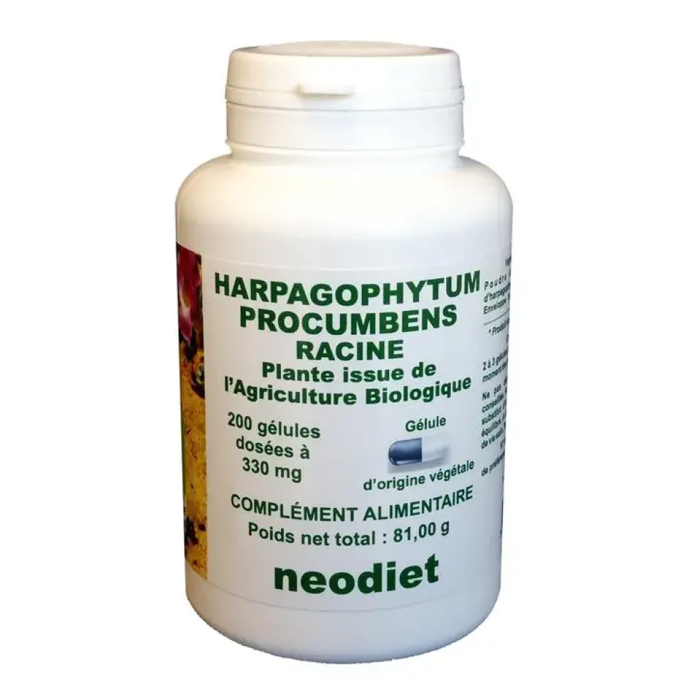 Gélules d’harpagophytum bio en boite de 200 unités