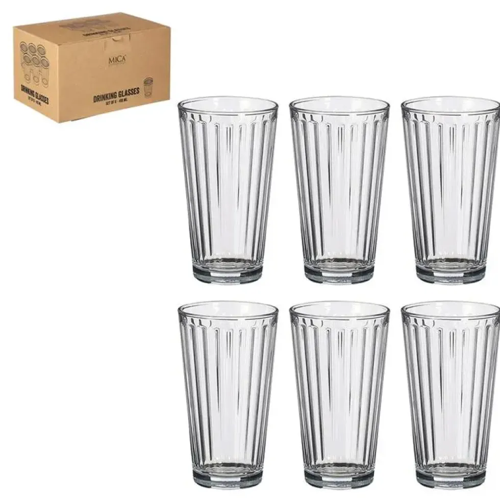 Gobelet coloris transparent en verre Aqua long drinck 6 pièces - 41 cl