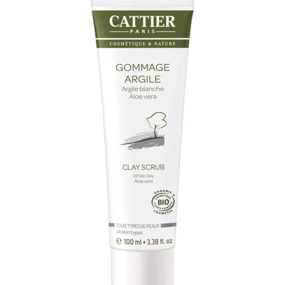 Gommage à l’argile blanche Cattier bio en format de 100 ml
