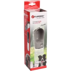 Gourde nomade pour chien coloris gris Flamingo modèle Archie