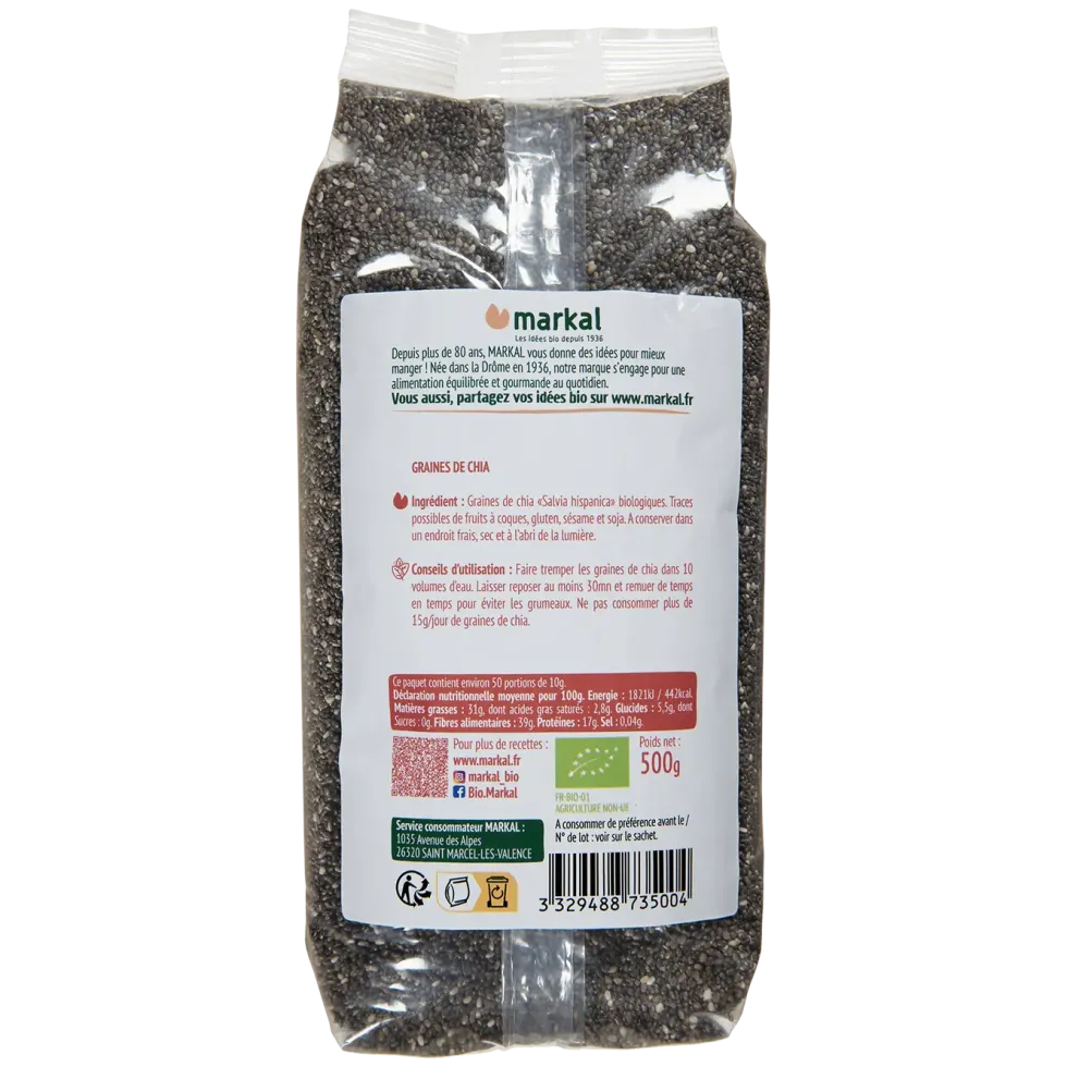 Graine de chia bio Markal - 500 g