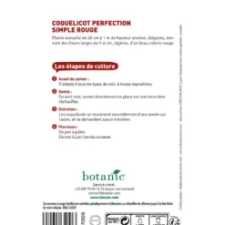 Graines de coquelicot perfection simple rouge botanic® - graines à semer