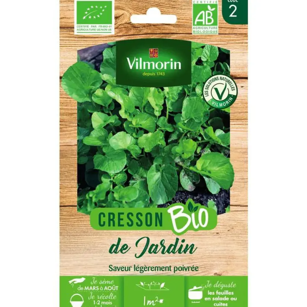 Graines de cresson de jardin bio Vilmorin - graines à semer