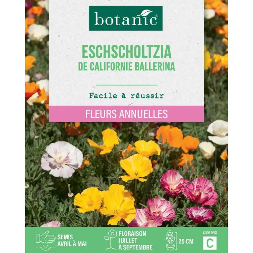Graines de fleurs de Pavot ou Eschscholtzia de Californie Ballerina botanic®