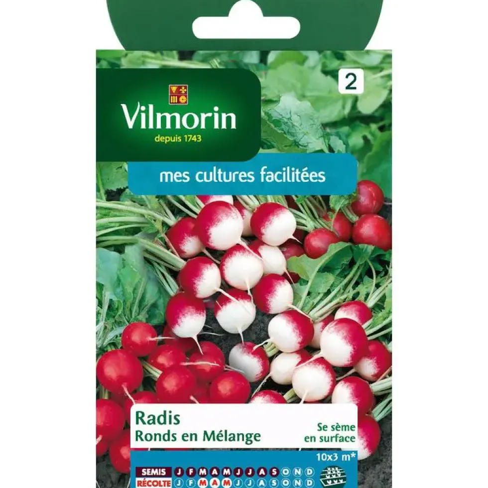 Graines de radis rond en mélange Vilmorin - graines à semer