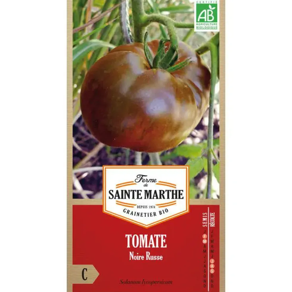 Graines de tomate noire russe bio Ferme de Sainte Marthe - graines à semer