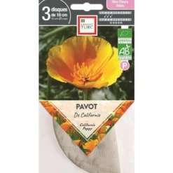 Graines présemées de Pavot de Californie bio Ernest Turc - 3 ronds de 10 cm