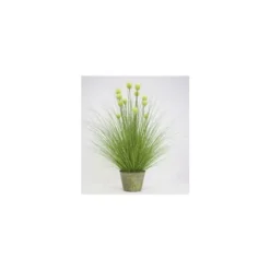 Graminée pompon verte artificielle en PVC x 30 - 36 x 7,5 x 105 cm