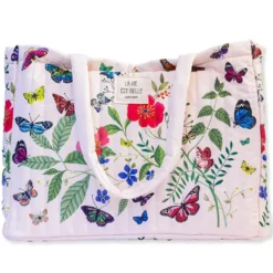 Grand cabas matelassé Cartesdart Papillons - 46 x 15 x 36 cm