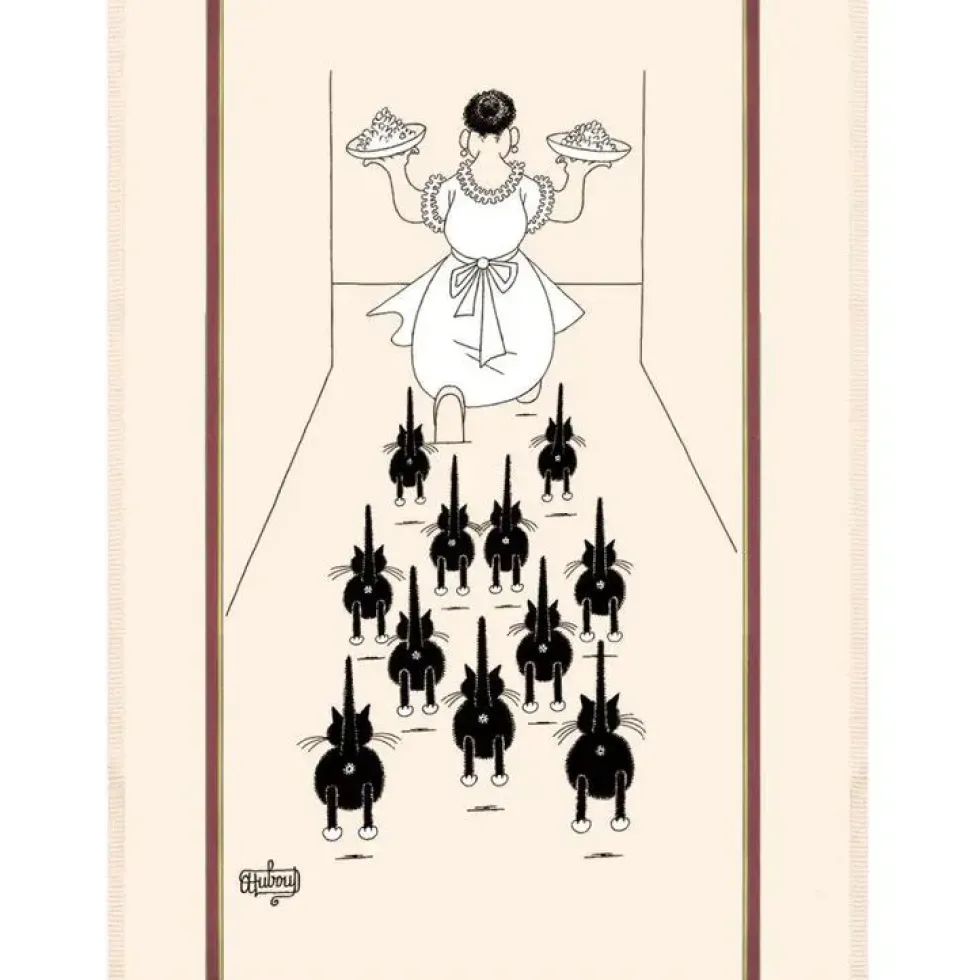Grand Torchon coloris écru en coton Dubout A Table Winkler – 60 x 80 cm