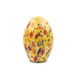 Grand œuf de Pâques en métal décor printanier avec gâteaux bio Biscuiterie de Provence - 240 g