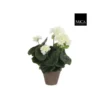 Géranium crème plante artificielle en pot H 34 x Ø 20 cm