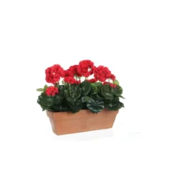 Géranium rouge plante artificielle en jardinière Terra 39x13x40 cm