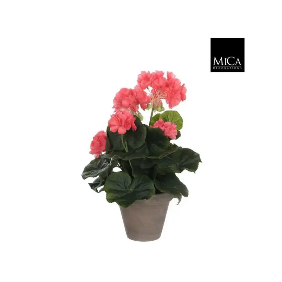 Géranium saumon plante artificielle en pot H 34 x Ø 20 cm