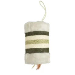 Griffoir cylindrique en corde vert avec plumes naturelles Bobby Griffoir Roll - 21 x 12 x 14 cm