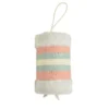 Griffoir roll avec plumes rose vert blanc Bobby