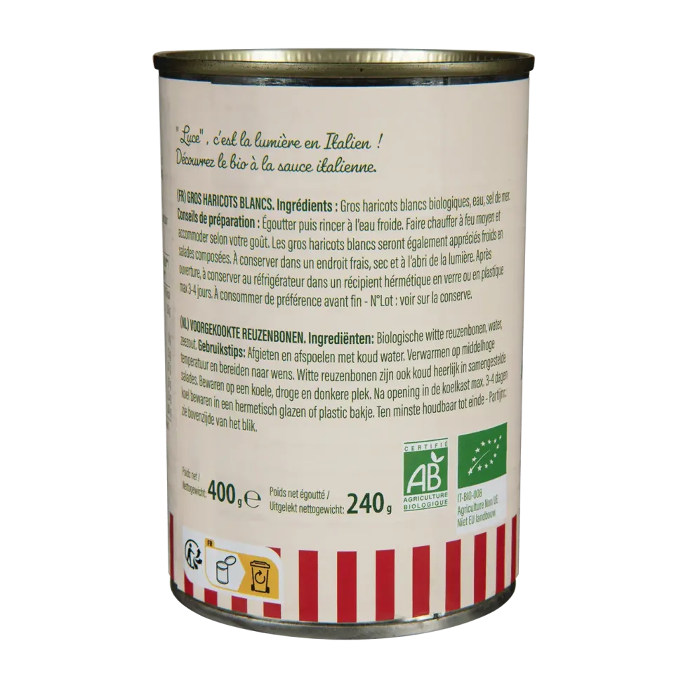 Gros haricots blancs bio Luce - 400 g
