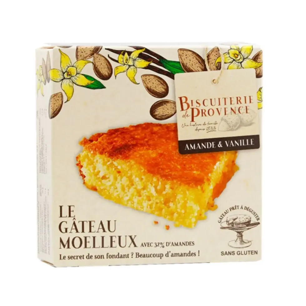 Gâteau moelleux amande & vanille Biscuiterie de Provence - 120 g