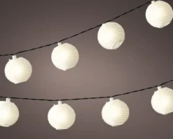 Guirlande de lampions 10 LED coloris blanc chaud - 4,5 m