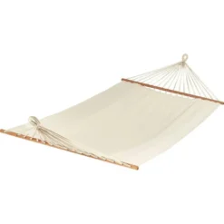 Hamac à barre double en polypropylène écru Jobek Komplice - 300 x 125 cm