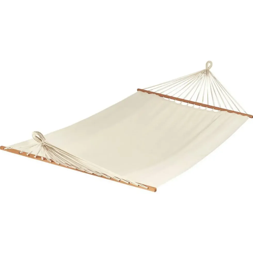 Hamac à barre double en polypropylène écru Jobek Komplice - 300 x 125 cm