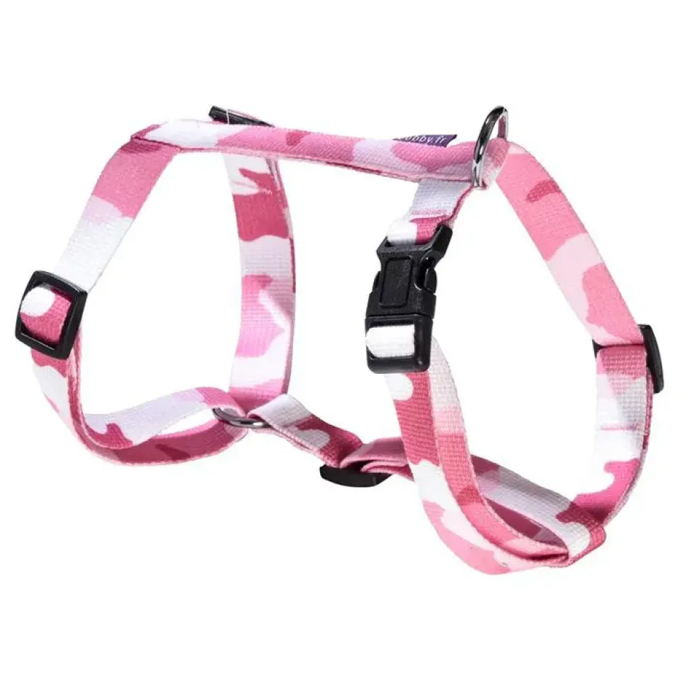 Harnais rose camouflage Bobby taille XS