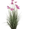 Herbe artificielle à fleurs violettes en pot - Ø 35 x H 70 cm