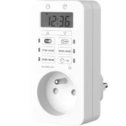 Horloge et prise easy set timer coloris blanc - 16 A x 230 V