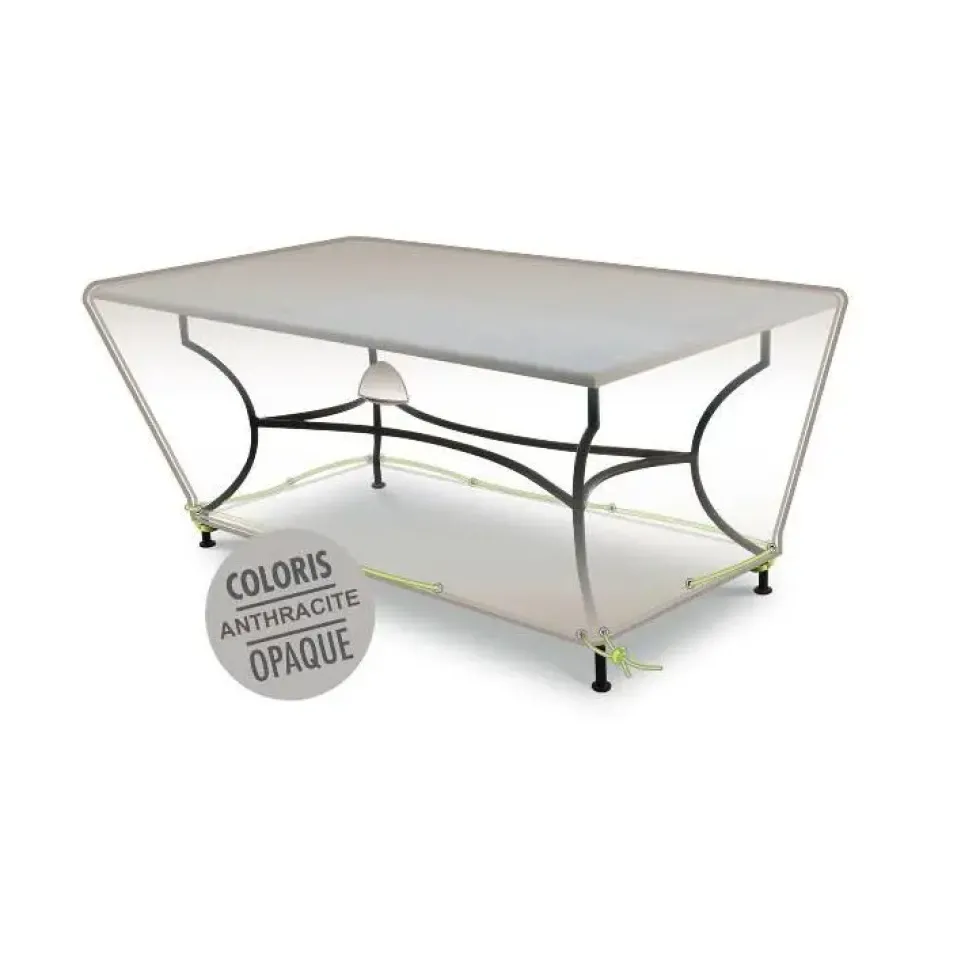 Housse table rectangulaire 6-8 pers. de coloris anthracite en polyester