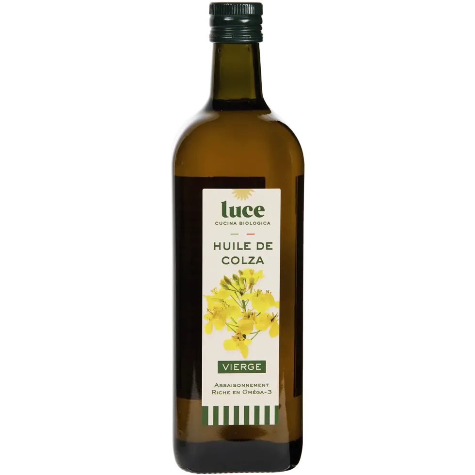 Huile de colza vierge bio en bouteille de verre Luce - 1 L