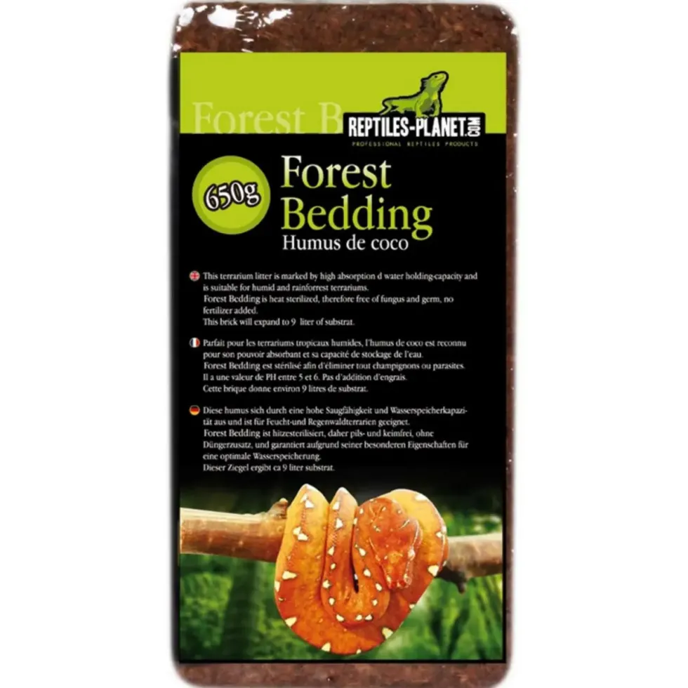 Humus de coco compressé pour terrarium coloris marron Reptile Planet Forest Bedding - 650 g