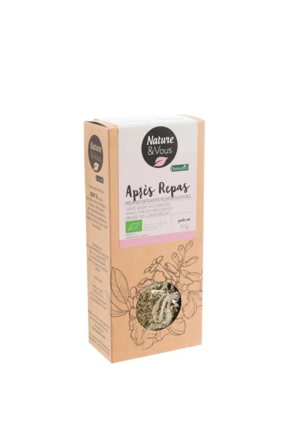Infusion bio mélange après repas Nature & Vous – 50 g