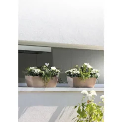 Jardinière bord lisse, Gris grafite L42x P17,6x H15,6
