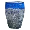 Jarre en grès émaillé bleu Decolines Leon - Ø 59 x H 68 cm