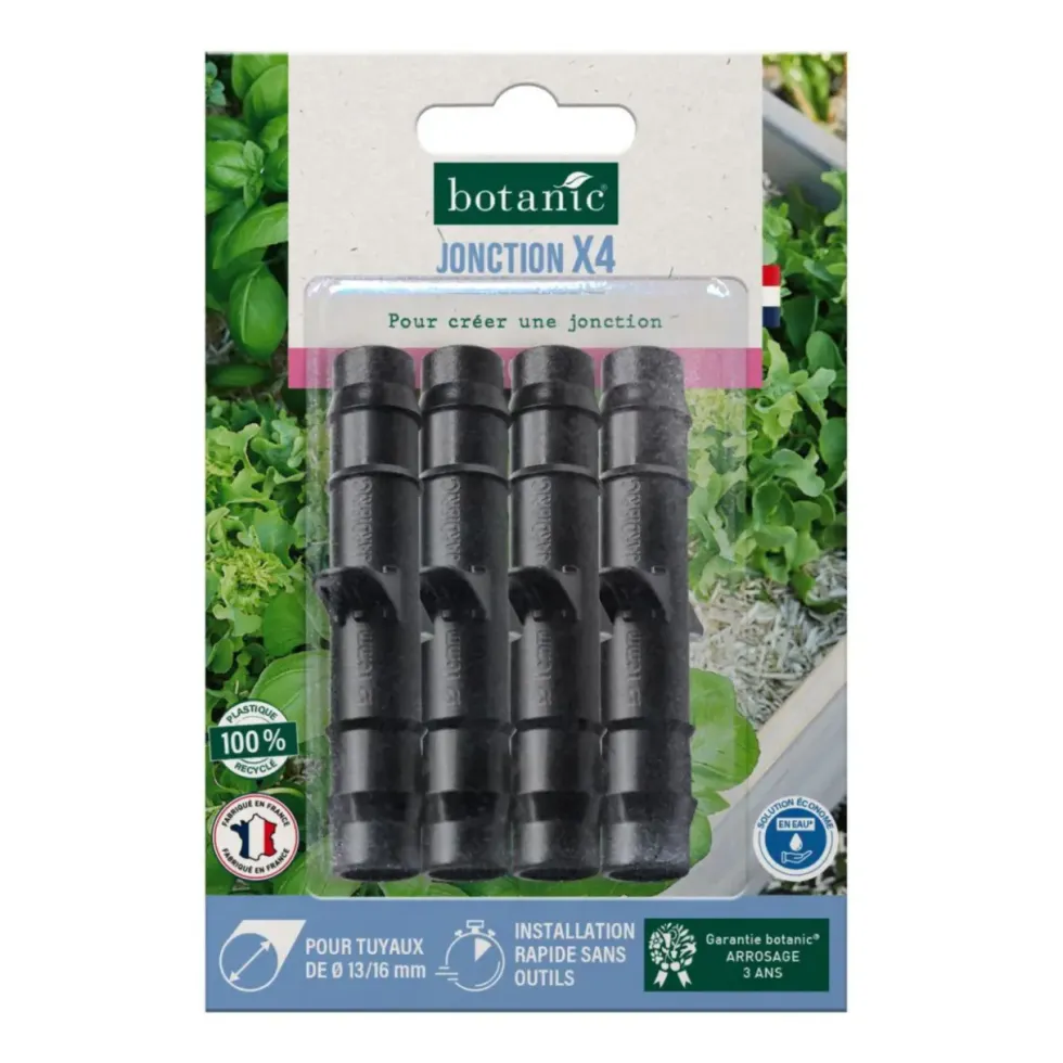 4 jonctions cannelées Ø 13/16 mm botanic® - Arrosage goutte à goutte