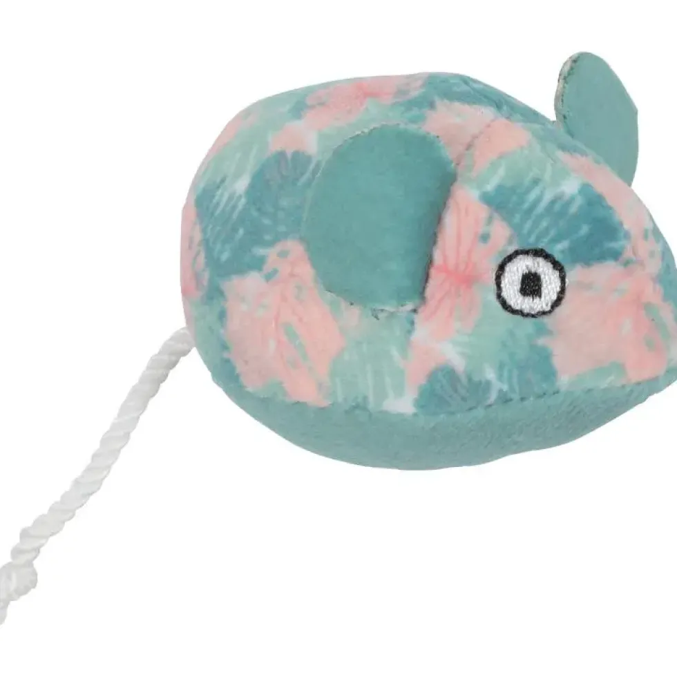 Jouet pour chat coloris bleu feuille Zolux souris Ethi'cat - 5 x 13 x 4,5 cm