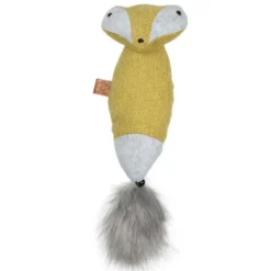 Jouet pour chat de grande taille coloris jaune raton laveur cuddle D&D Home - 40 x 11 x 10 cm