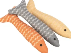 Jouet pour chat en tissu coloris multicolore poisson avec catnip Trixie - 20 cm