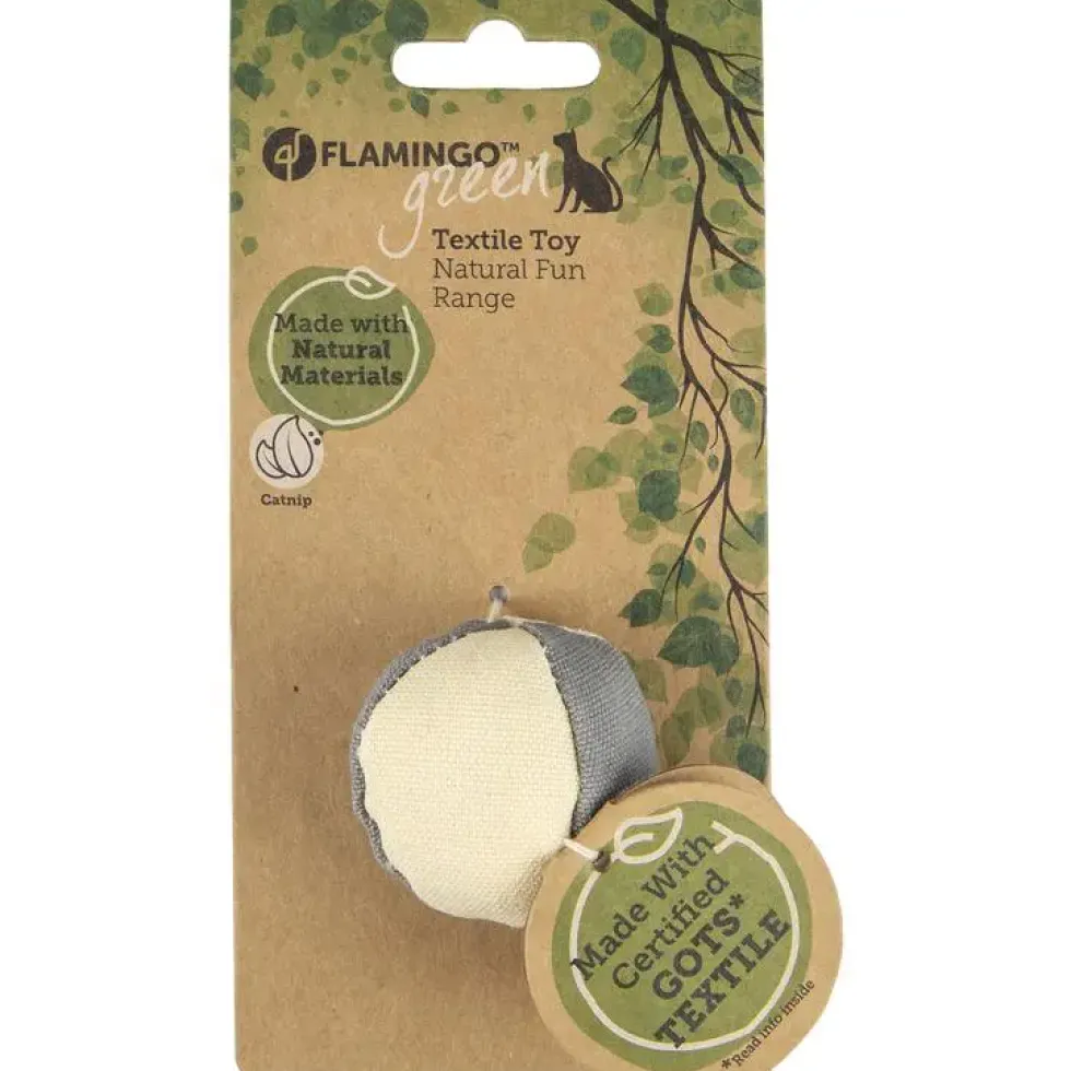 Jouet pour chat gris/beige Natural Fun Flamingo Balle - Ø 5 cm