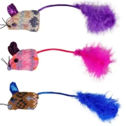 Jouet pour chat souris Flamingo Mohaire - Les 3 pièces