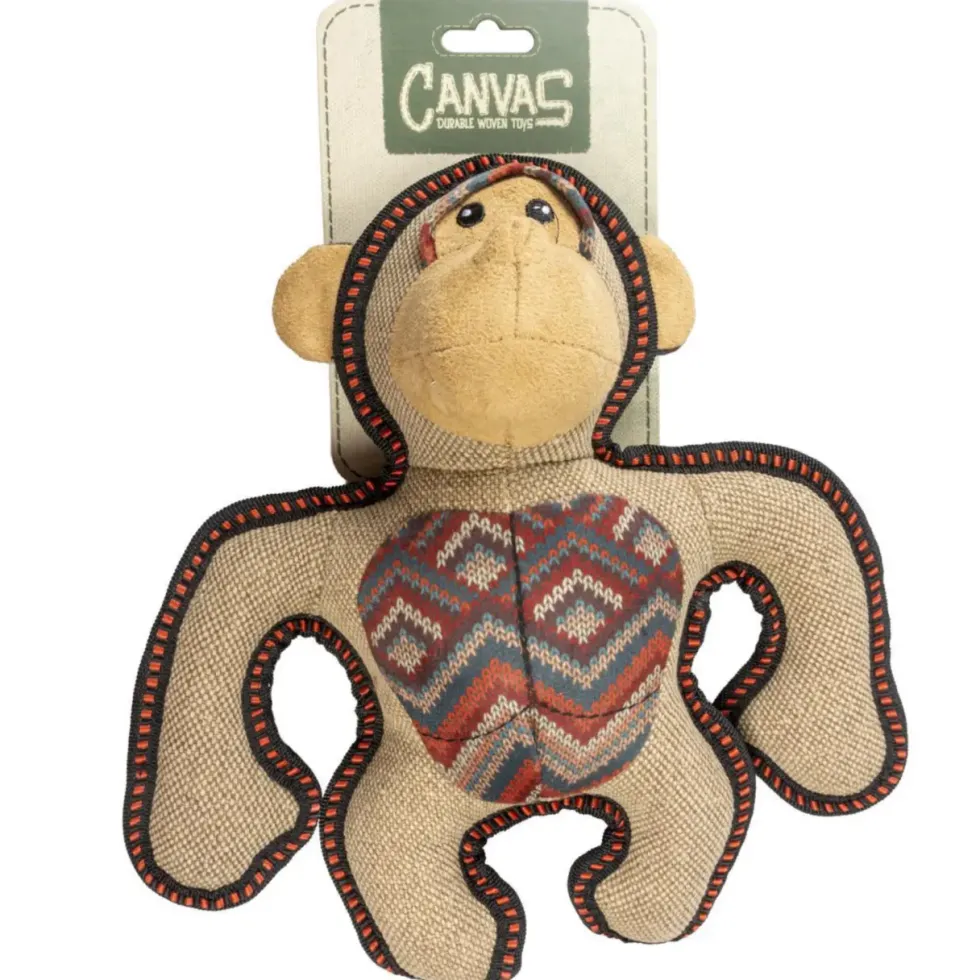 Jouet pour chien coloris marron peluche gorille Duvoplus Canvas - 29 x 24 x 9 cm