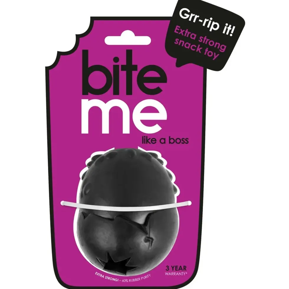 Jouet pour chien coloris noir en caoutchouc distributeur de friandises EBI Grrrip it - Taille S 8,5 x 7 x 6 cm
