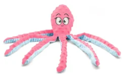 Jouet pour chien coloris rose peluche pieuvre Bubimex - 45 cm