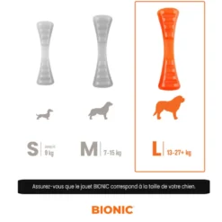 Jouet pour chien en caoutchouc coloris orange bâton Bionic Urban Stick - Taille L